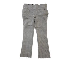 APT. 9 Women’s Pull On Plaid Dress Pants XL Black Gray Stretch Career